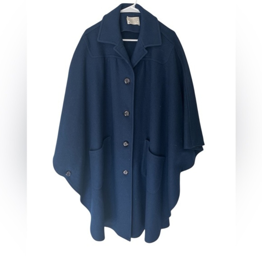 Vintage Pendleton Woolen Cape in Deep Blue